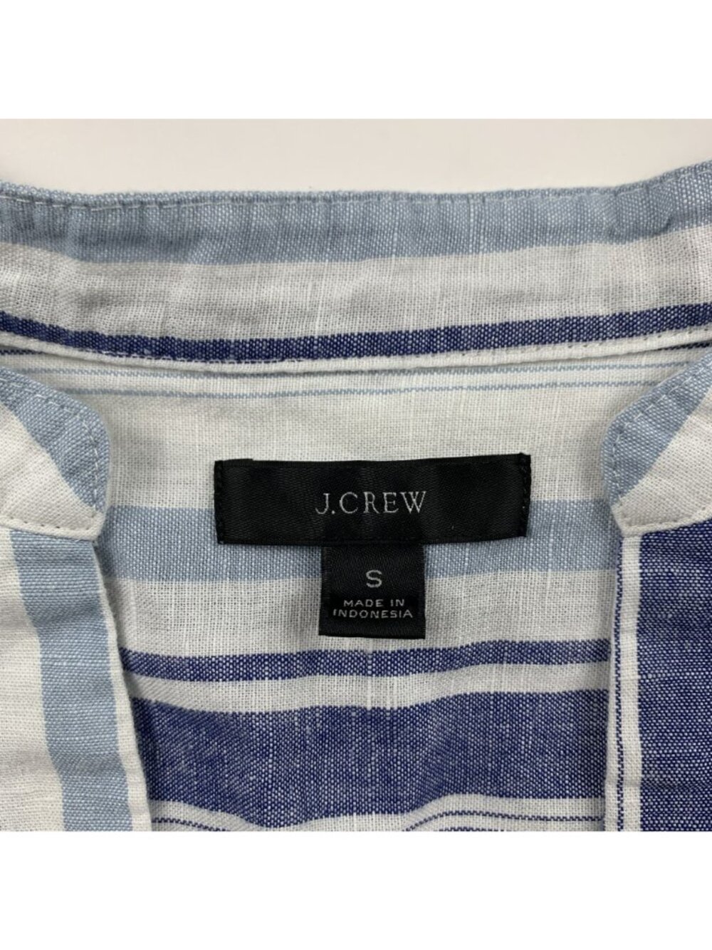 J.Crew Blue Striped Linen Blend Split Neck Tunic Shirt Dress S - Picture 4 of 8